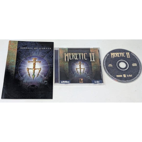 Heretic II 2 CD-ROM PC Computer Game for Linux Interplay Loki Vintage 90s - Picture 1 of 4